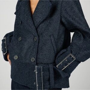 Women's Black Double-Breasted Jacket